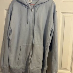 PINK  blue zip up hoodie